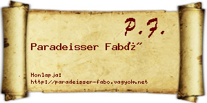 Paradeisser Fabó névjegykártya